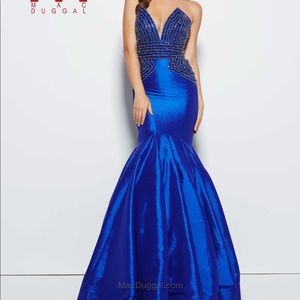 MacDuggal blue sequin prom homecoming ball 4